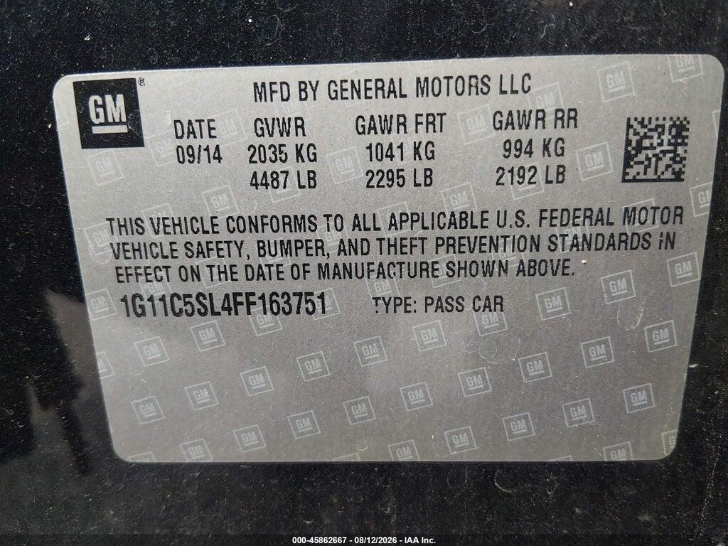 1G11C5SL4FF163751 2015 CHEVROLET MALIBU photo no. 9