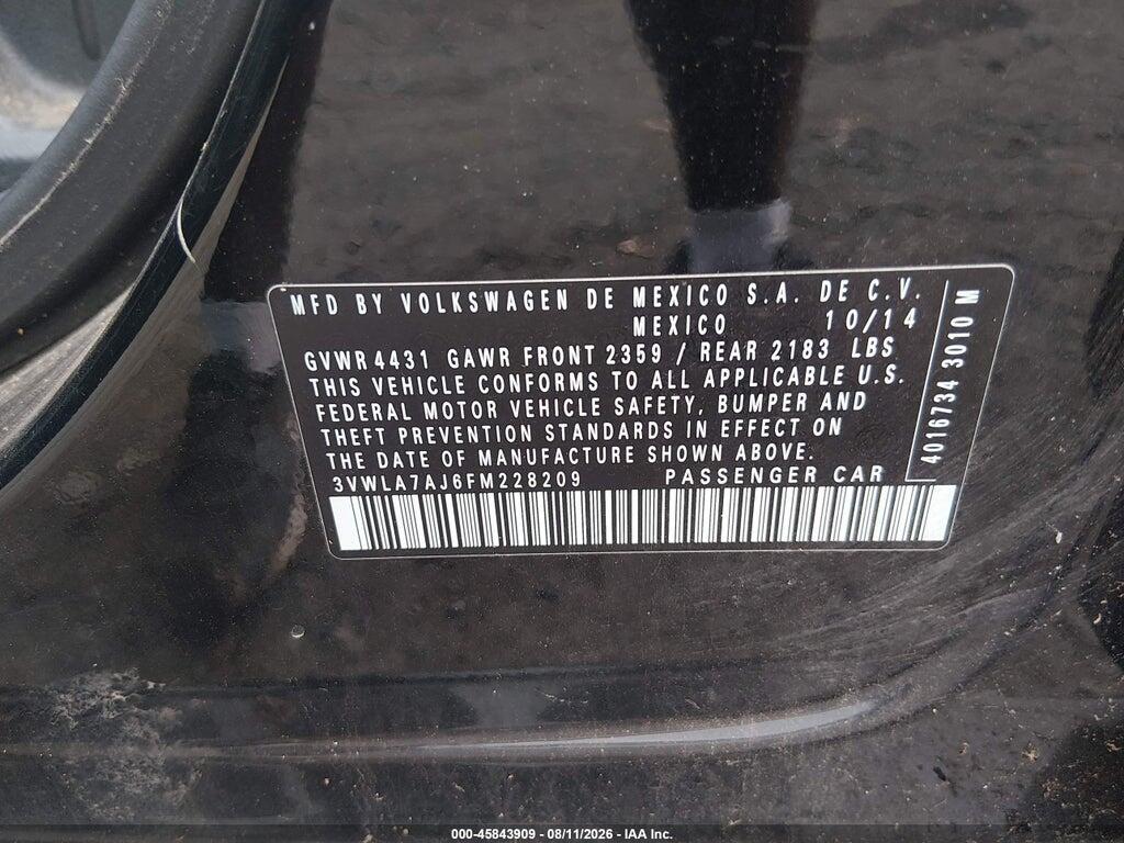 3VWLA7AJ6FM228209 2015 VOLKSWAGEN JETTA photo no. 9