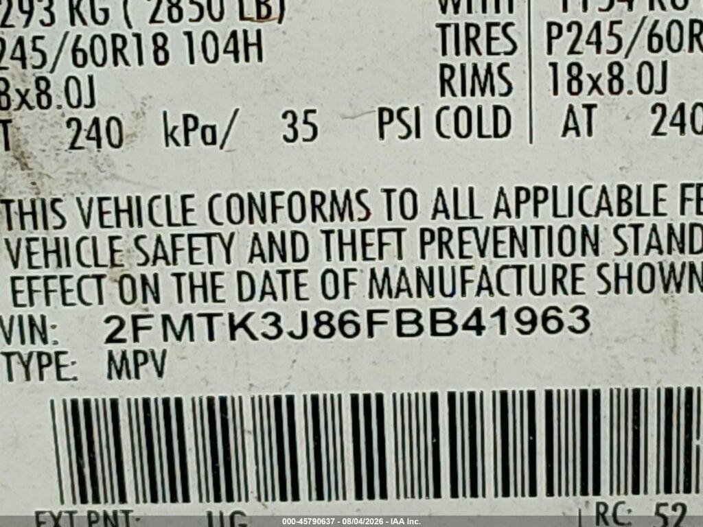 2FMTK3J86FBB41963 2015 FORD EDGE photo no. 9