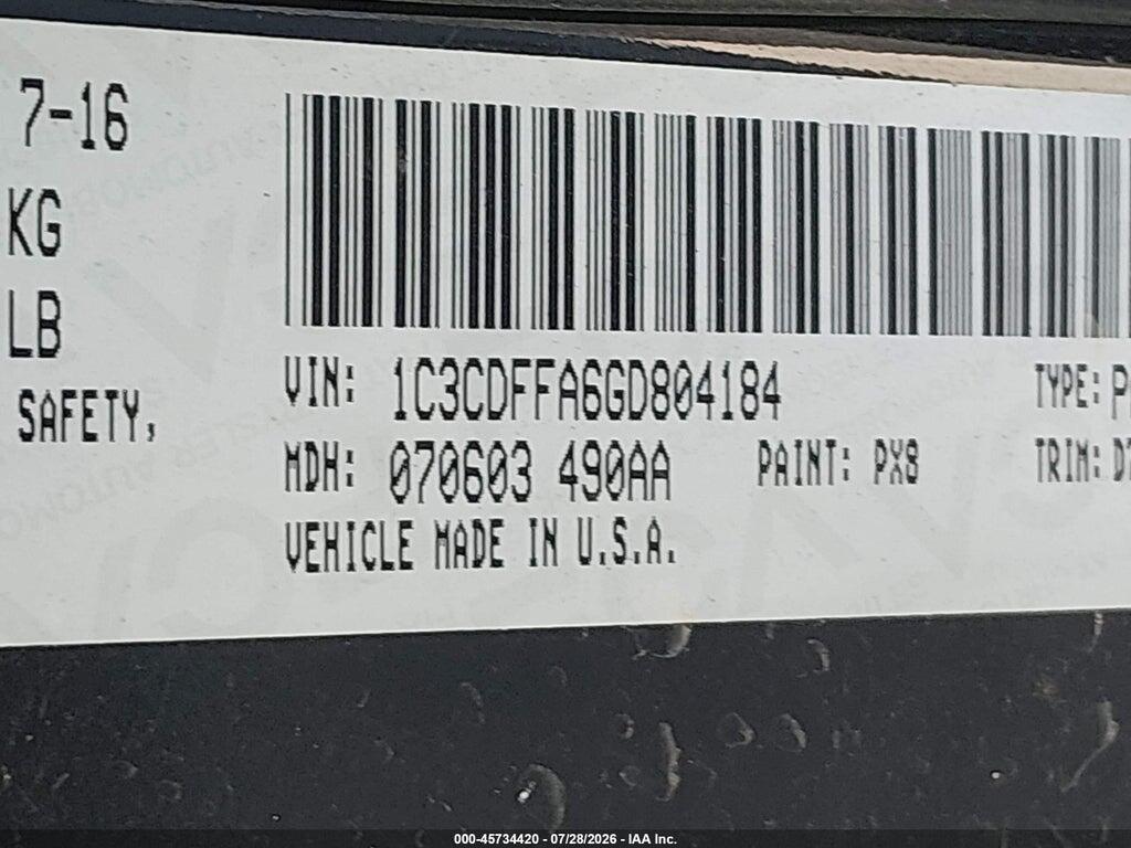 1C3CDFFA6GD804184 2016 DODGE DART photo no. 9