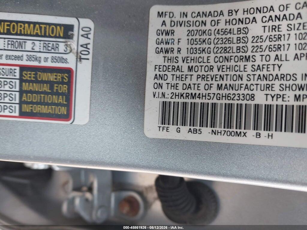 2HKRM4H57GH623308 2016 HONDA CR-V photo no. 9