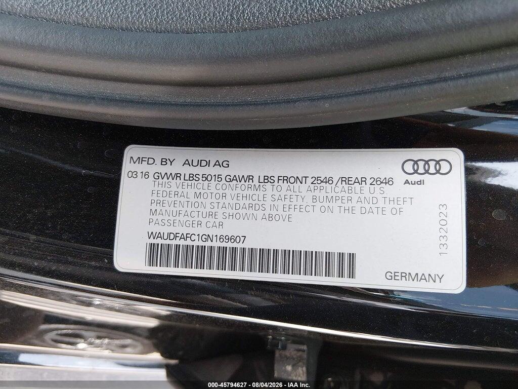 WAUDFAFC1GN169607 2016 AUDI A6 photo no. 9