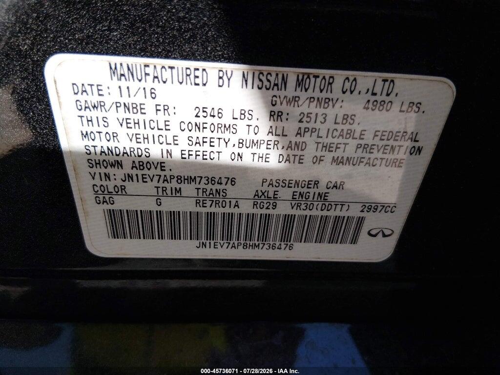 JN1EV7AP8HM736476 2017 INFINITI Q50 photo no. 9
