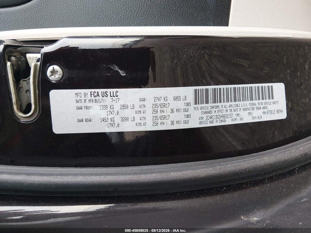 2C4RC1BG5HR832157 2017 CHRYSLER PACIFICA photo no. 9