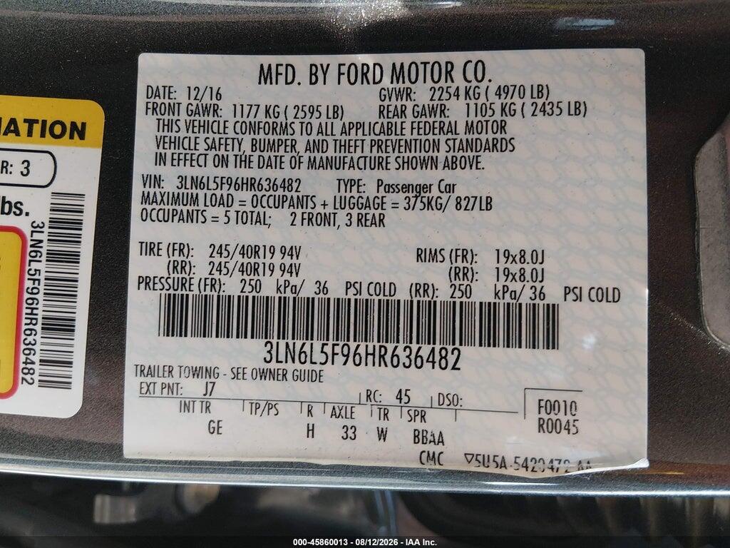 3LN6L5F96HR636482 2017 LINCOLN MKZ photo no. 9