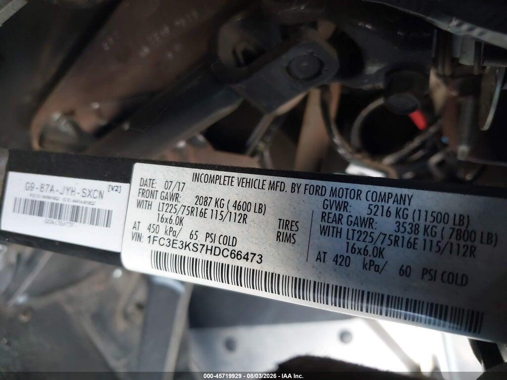 1FC3E3KS7HDC66473 2017 FORD E-350 STRIPPED photo no. 9