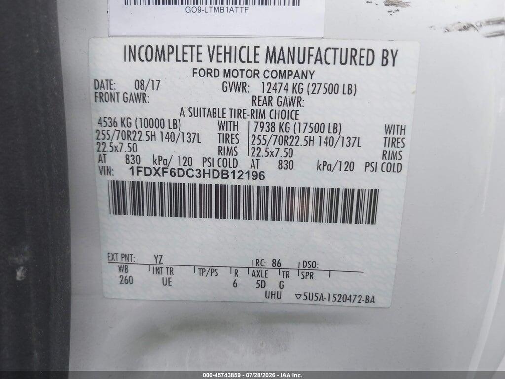1FDXF6DC3HDB12196 2017 FORD F-650 DIESEL photo no. 9