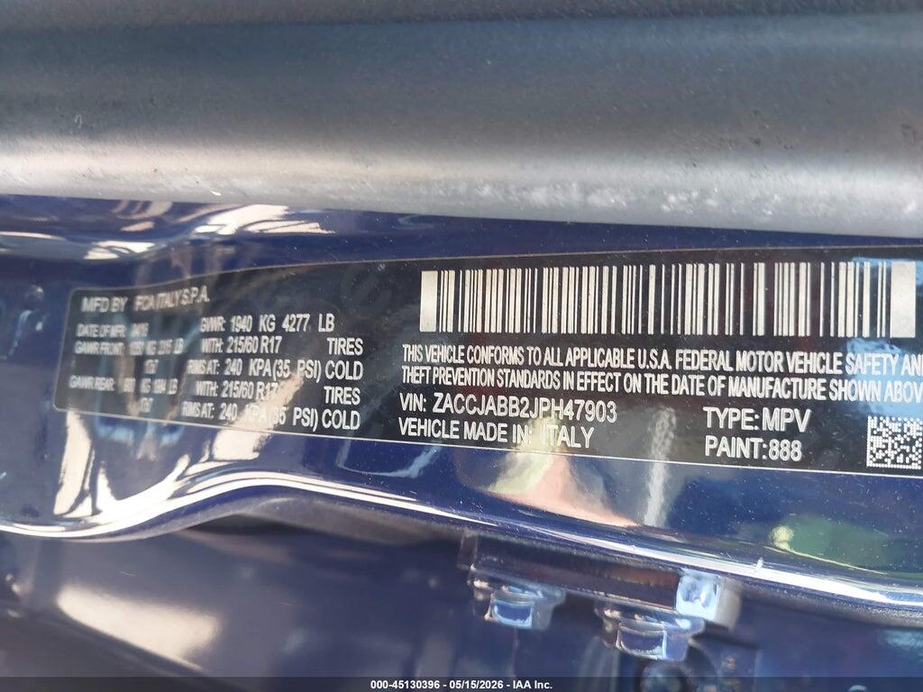 ZACCJABB2JPH47903 2018 JEEP RENEGADE photo no. 9