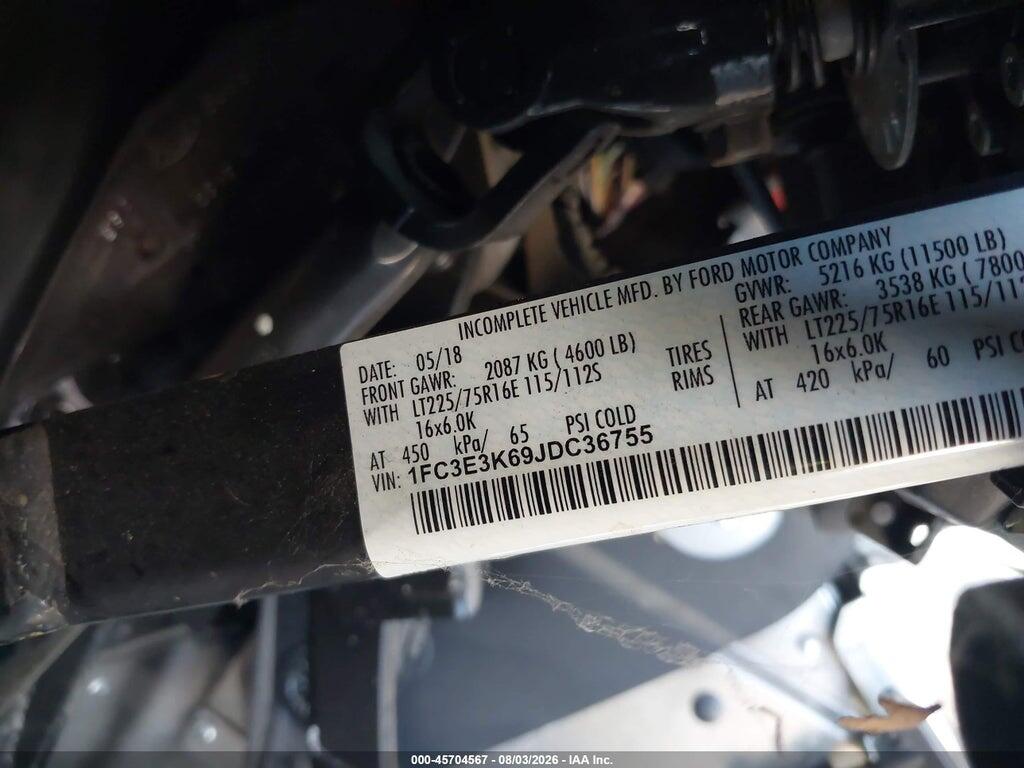 1FC3E3K69JDC36755 2018 FORD E-350 STRIPPED photo no. 9