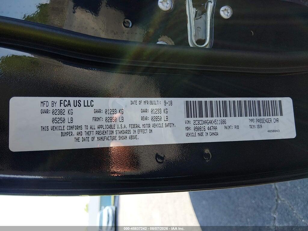 2C3CDXAG4KH511686 2019 DODGE CHARGER photo no. 9