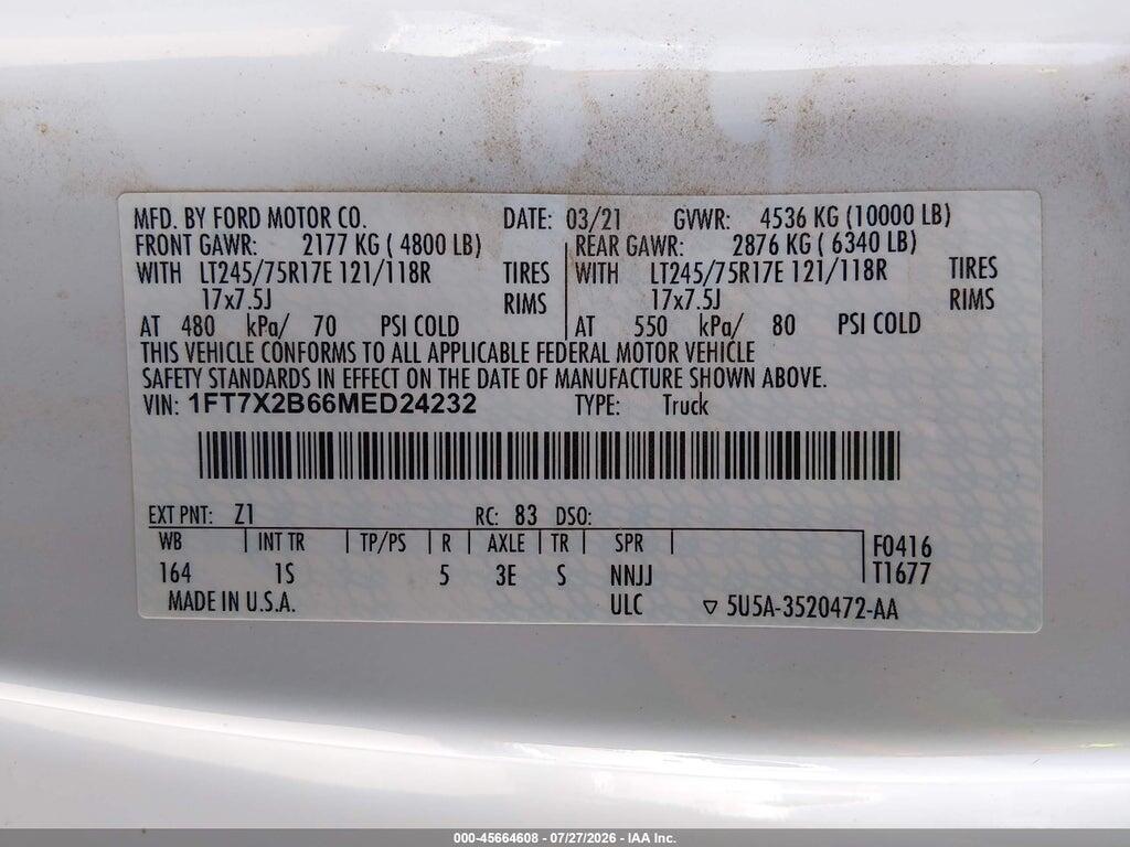 1FT7X2B66MED24232 2021 FORD F-250 photo no. 9