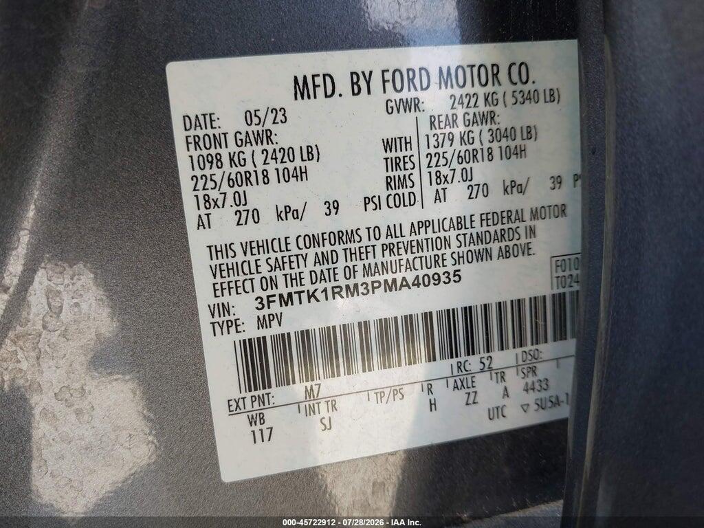 3FMTK1RM3PMA40935 2023 FORD MUSTANG MACH-E photo no. 9