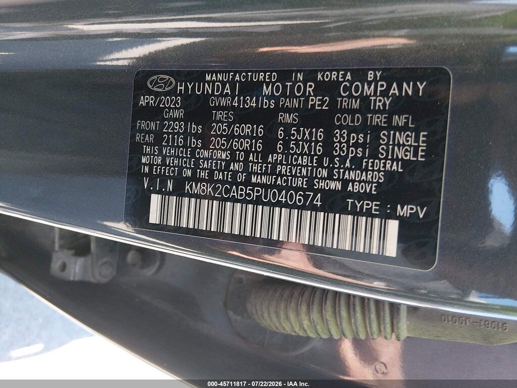 KM8K2CAB5PU040674 2023 HYUNDAI KONA photo no. 9