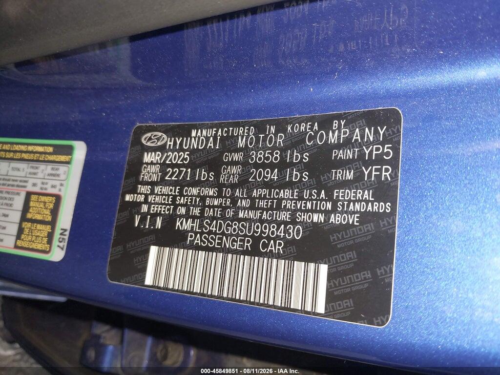 KMHLS4DG8SU998430 2025 HYUNDAI ELANTRA photo no. 9