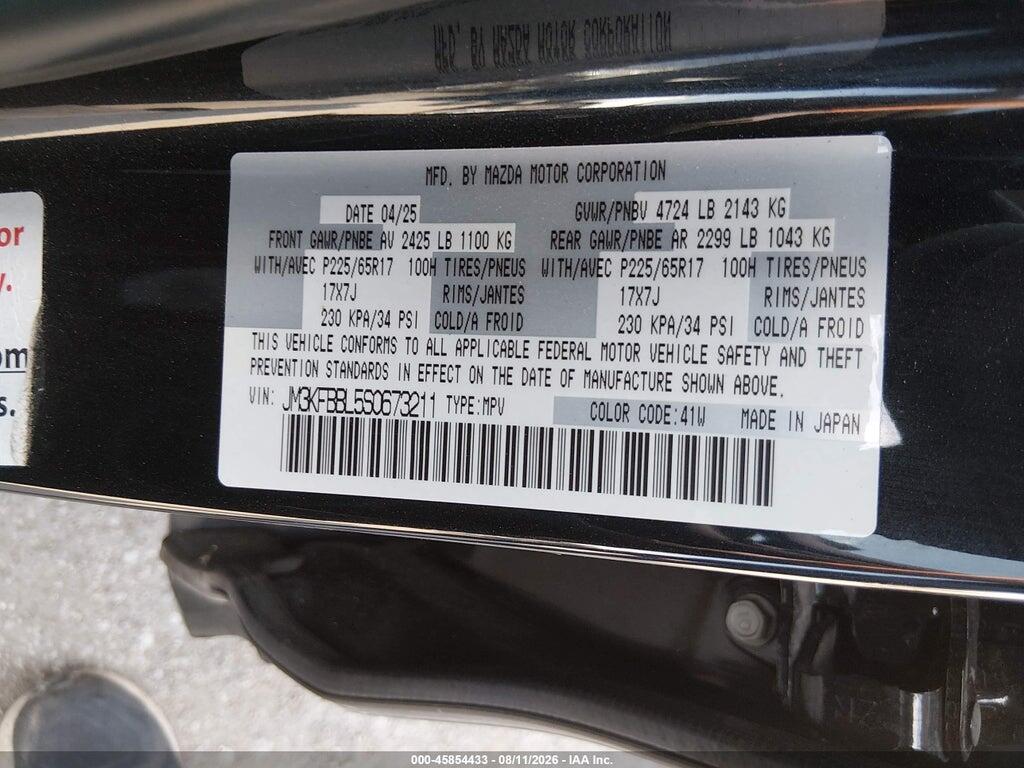 JM3KFBBL5S0673211 2025 MAZDA CX-5 photo no. 9