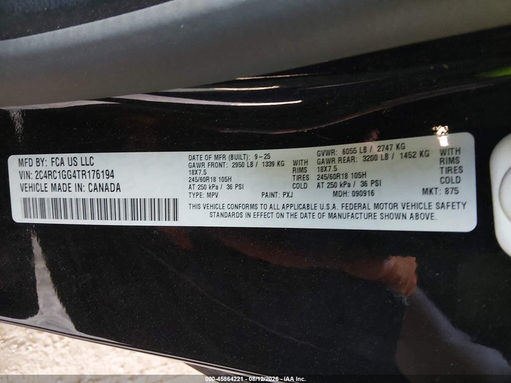 2C4RC1GG4TR176194 2026 CHRYSLER PACIFICA photo no. 9