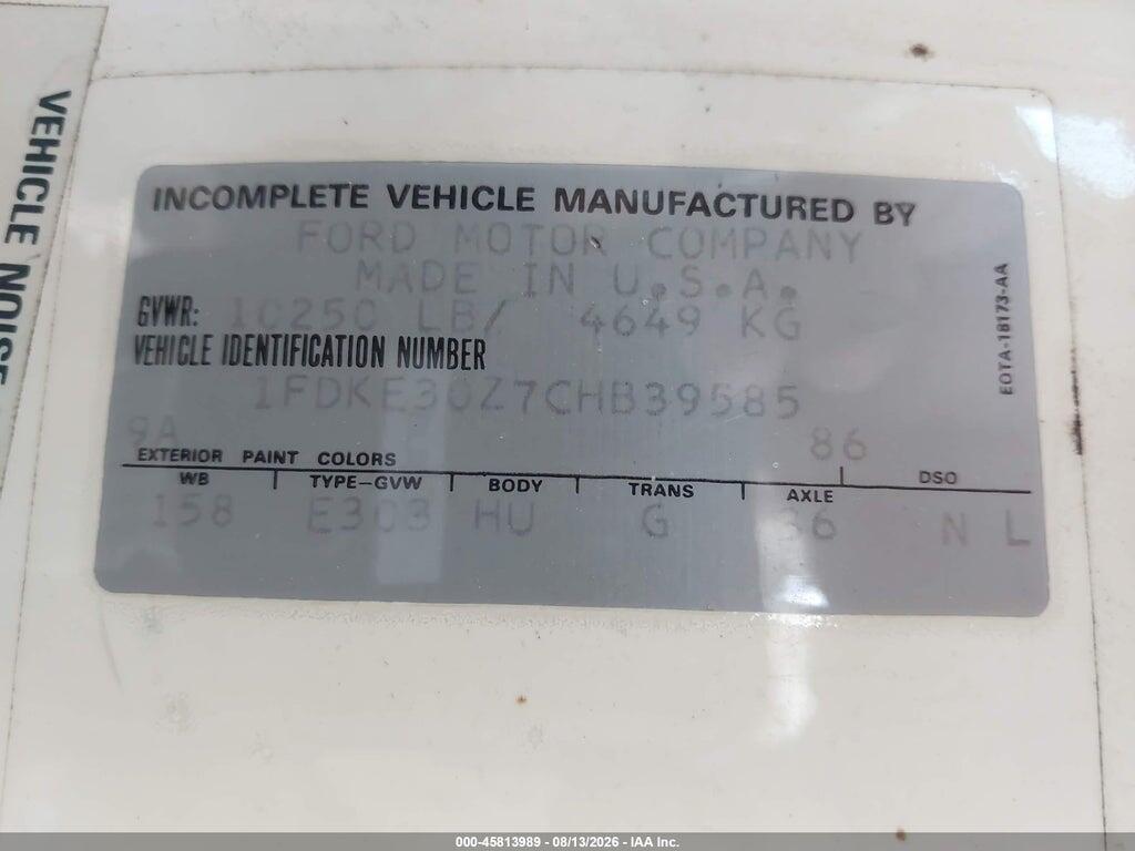 1FDKE30Z7CHB39585 1982 FORD ECONOLINE photo no. 9