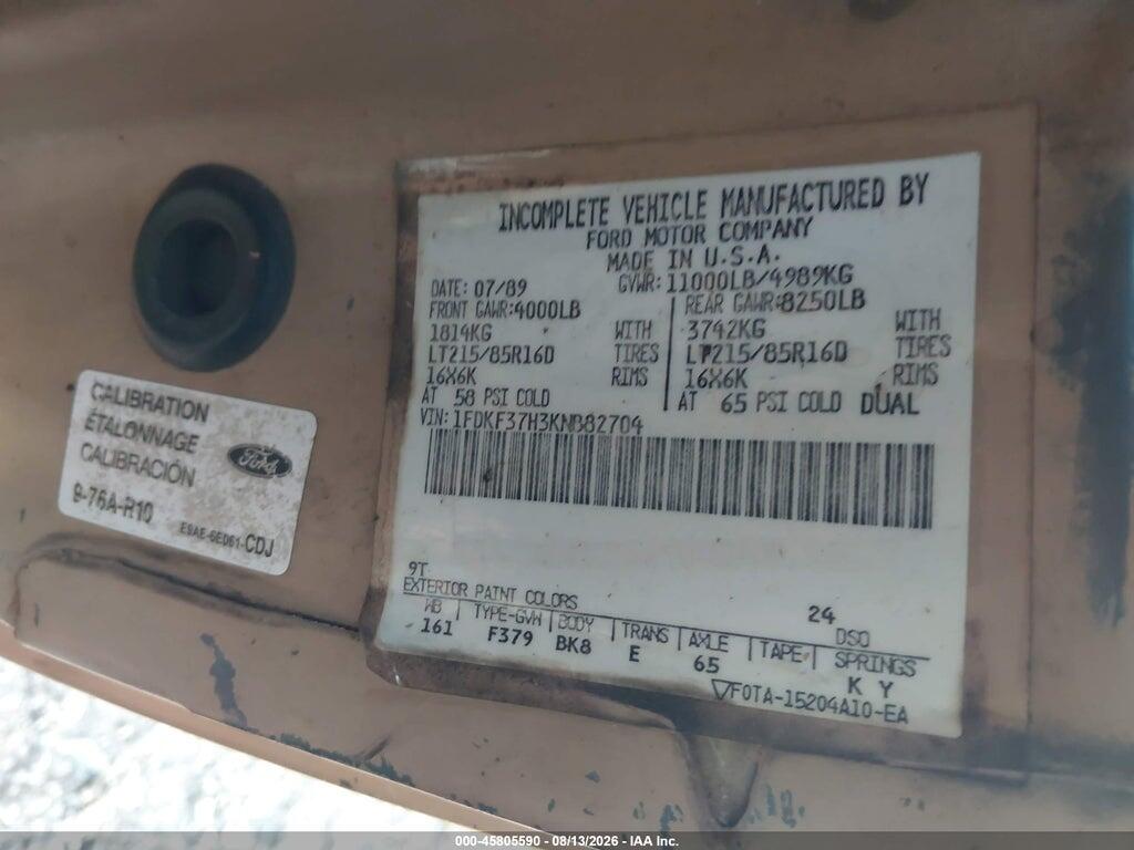 1FDKF37H3KN882704 1989 FORD E-350 photo no. 9