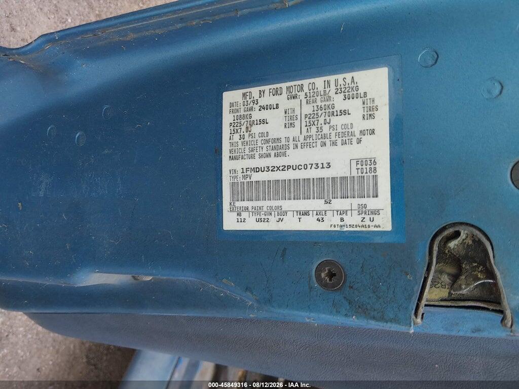 1FMDU32X2PUC07313 1993 FORD EXPLORER photo no. 9