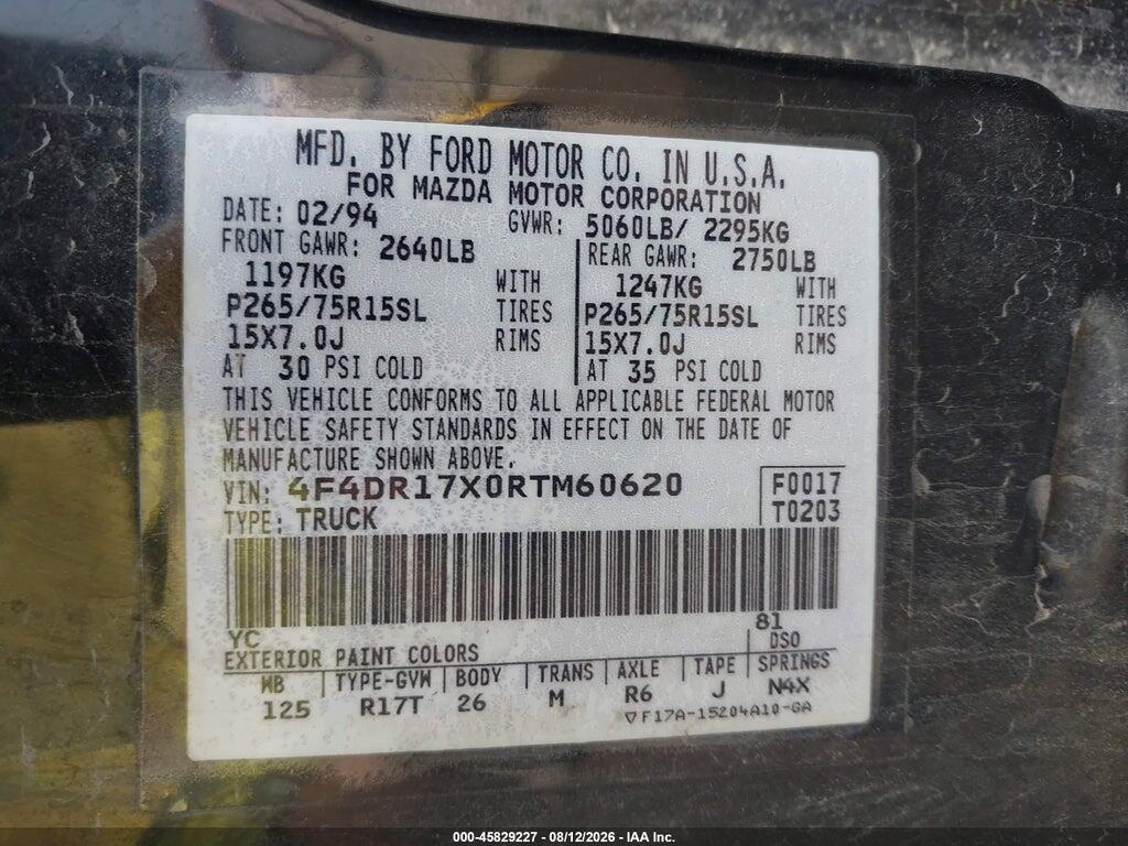 4F4DR17X0RTM60620 1994 MAZDA B4000 photo no. 9