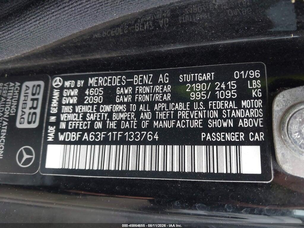 WDBFA63F1TF133764 1996 MERCEDES-BENZ SL photo no. 9