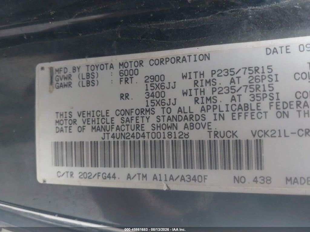 JT4UN24D4T0018128 1996 TOYOTA T100 photo no. 8