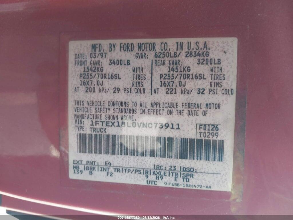 1FTEX18L0VNC73911 1997 FORD F-150 photo no. 9