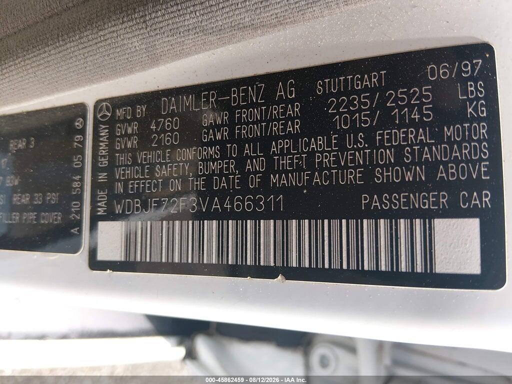 WDBJF72F3VA466311 1997 MERCEDES-BENZ E 420 photo no. 9