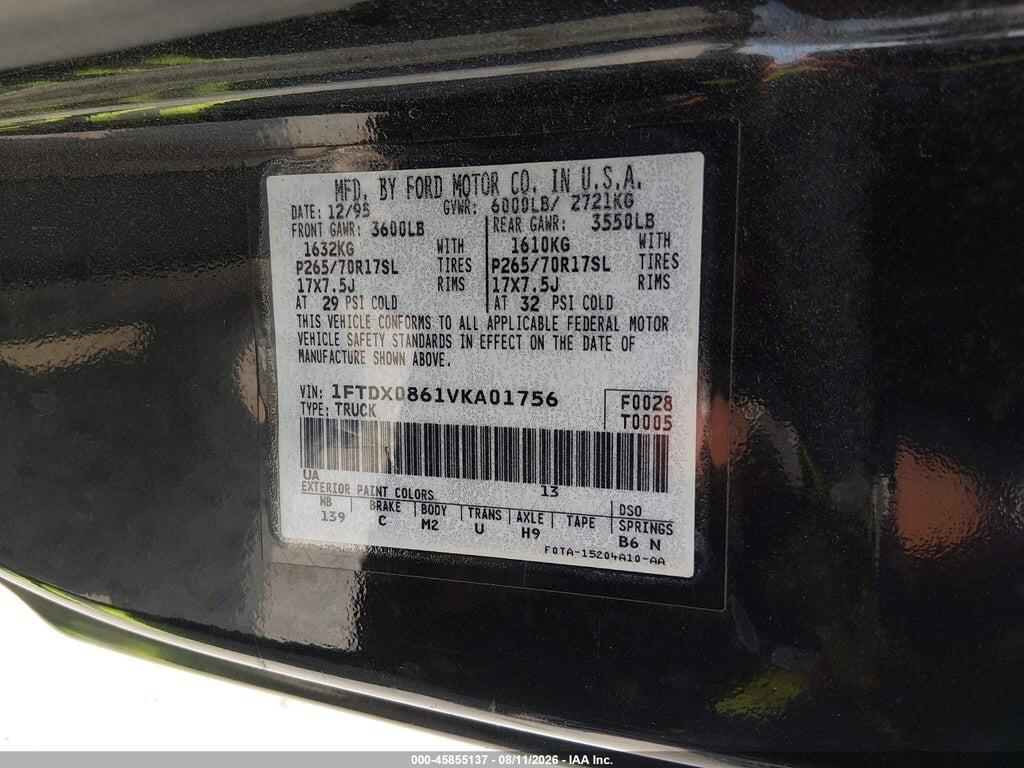 1FTDX0861VKA01756 1997 FORD F-150 photo no. 9