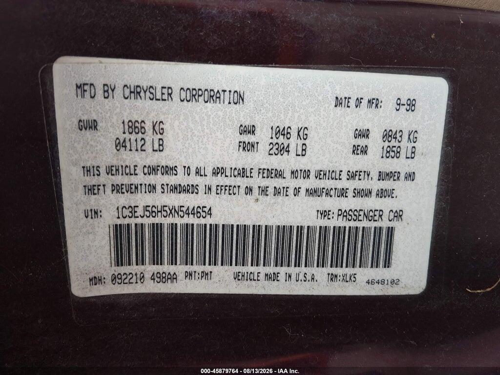 1C3EJ56H5XN544654 1999 CHRYSLER CIRRUS photo no. 9