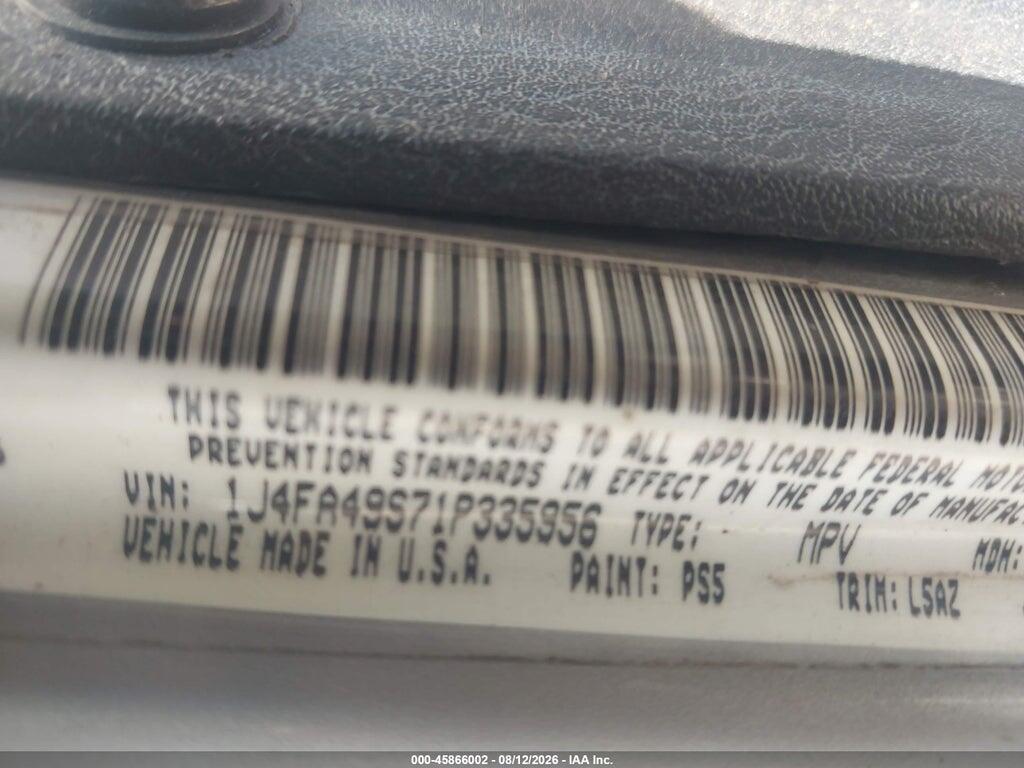 1J4FA49S71P335956 2001 JEEP WRANGLER photo no. 9