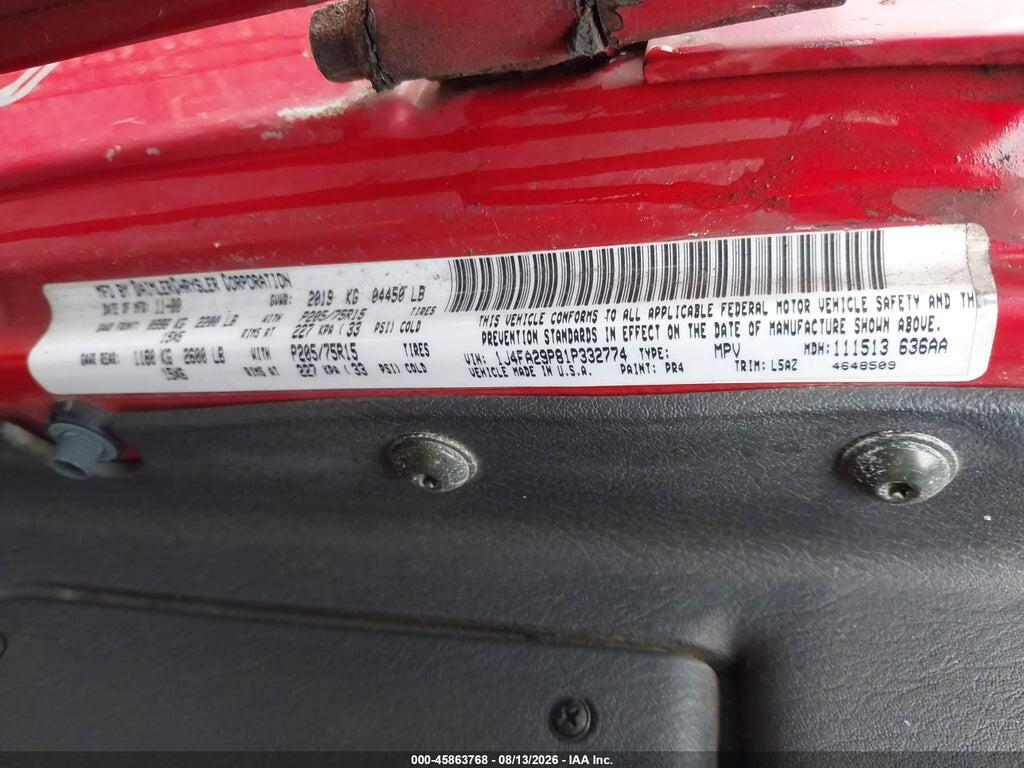 1J4FA29P81P332774 2001 JEEP WRANGLER photo no. 9