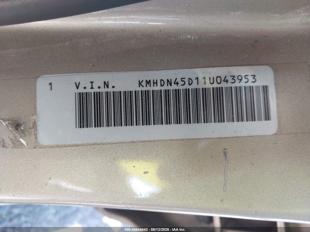 KMHDN45D11U043953 2001 HYUNDAI ELANTRA photo no. 9