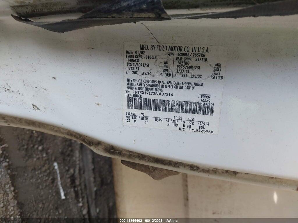 1FTRX17L72NA87216 2002 FORD F-150 photo no. 9