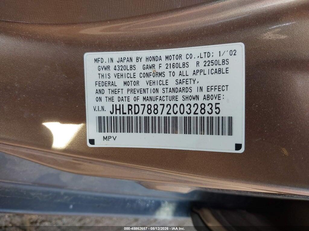 JHLRD78872C032835 2002 HONDA CR-V photo no. 9