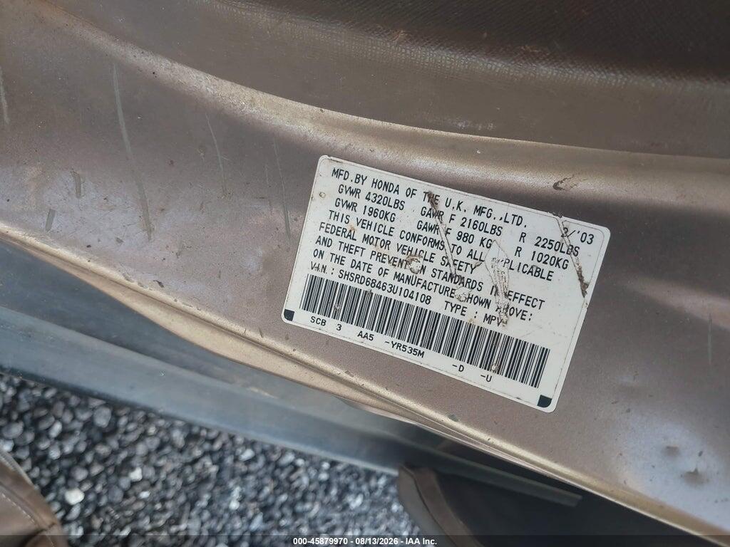 SHSRD68463U104108 2003 HONDA CR-V photo no. 9