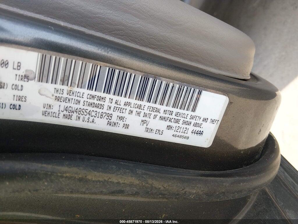 1J4GW48S54C318799 2004 JEEP GRAND CHEROKEE photo no. 9