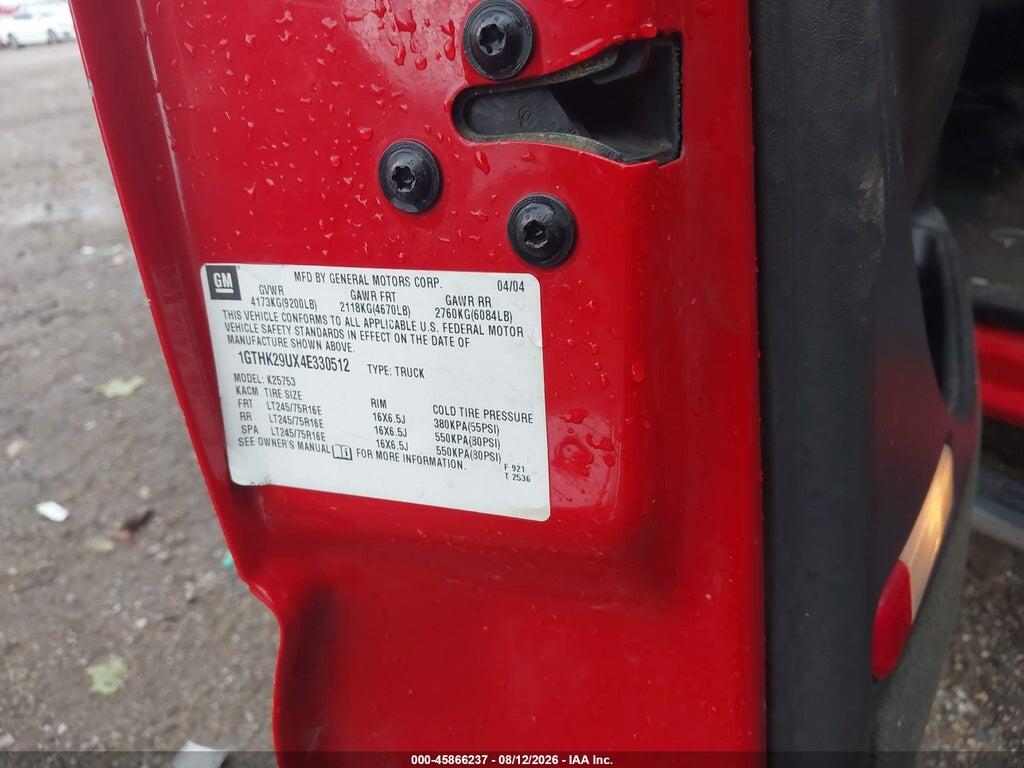 1GTHK29UX4E330512 2004 GMC SIERRA 2500HD photo no. 9