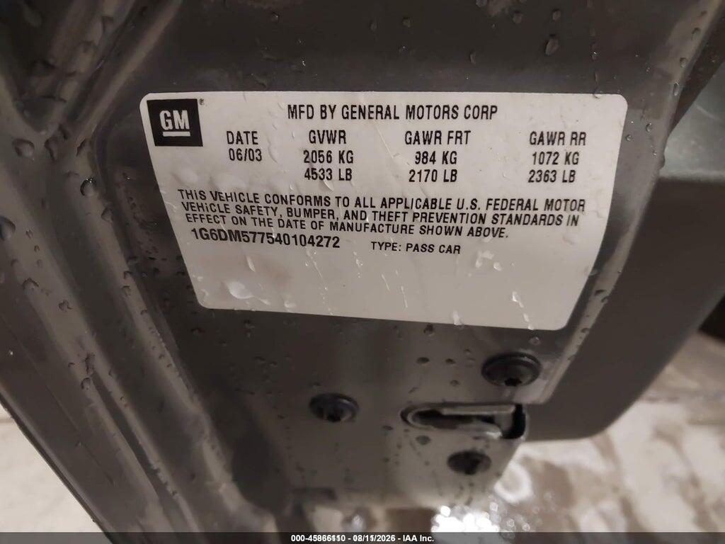 1G6DM577540104272 2004 CADILLAC CTS photo no. 9
