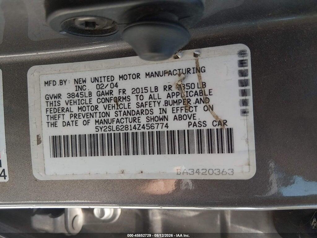 5Y2SL62814Z456774 2004 PONTIAC VIBE photo no. 9