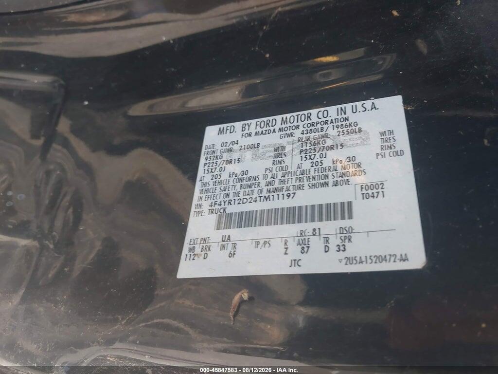 4F4YR12D24TM11197 2004 MAZDA B2300 photo no. 9