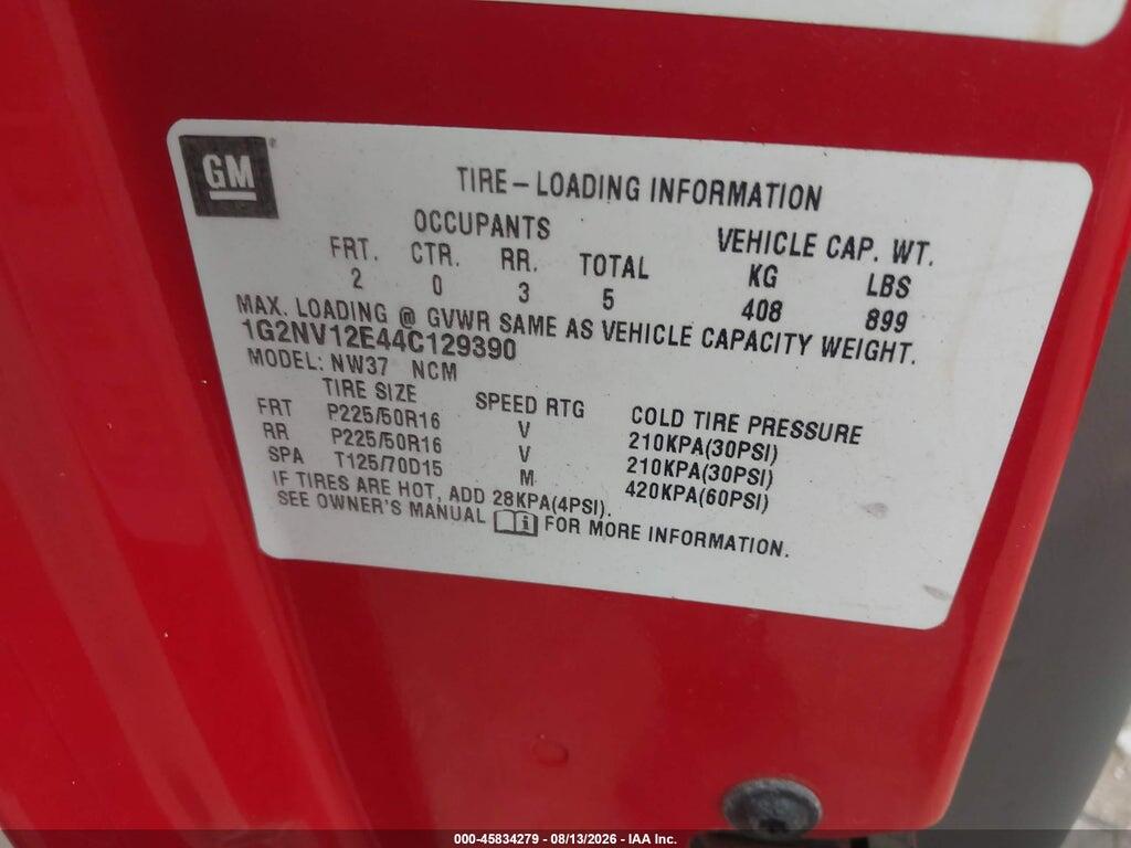 1G2NV12E44C129390 2004 PONTIAC GRAND AM photo no. 9