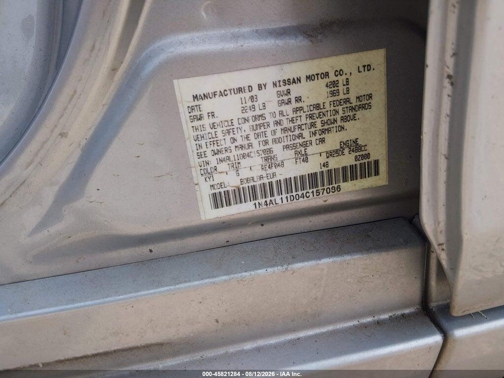 1N4AL11D04C157086 2004 NISSAN ALTIMA photo no. 8