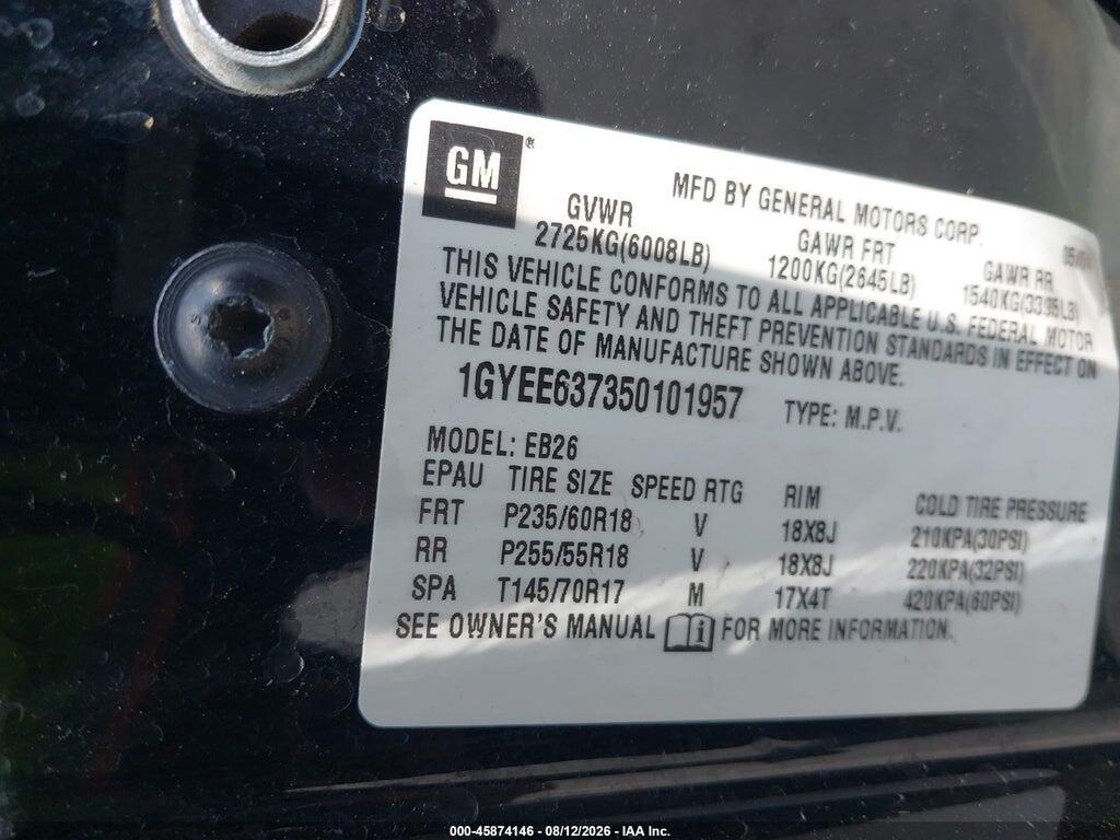 1GYEE637350101957 2005 CADILLAC SRX photo no. 9