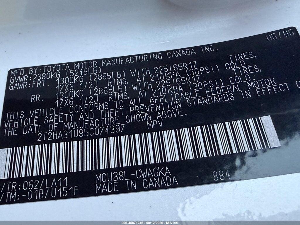 2T2HA31U95C074397 2005 LEXUS RX 330 photo no. 9