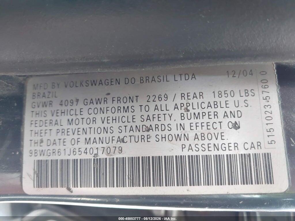 9BWGR61J654017079 2005 VOLKSWAGEN GOLF photo no. 9