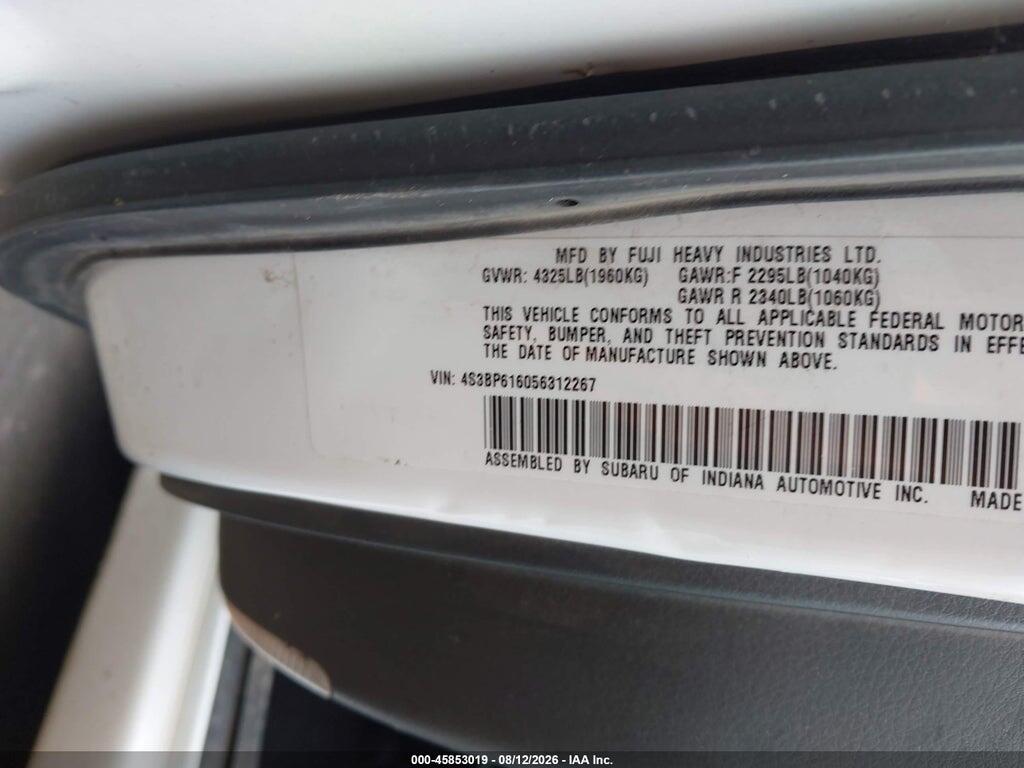 4S3BP616056312267 2005 SUBARU LEGACY photo no. 9