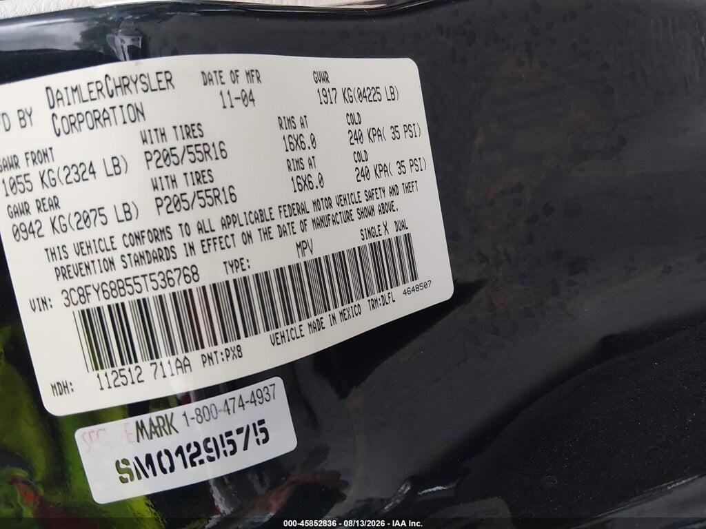 3C8FY68B55T536768 2005 CHRYSLER PT CRUISER photo no. 9
