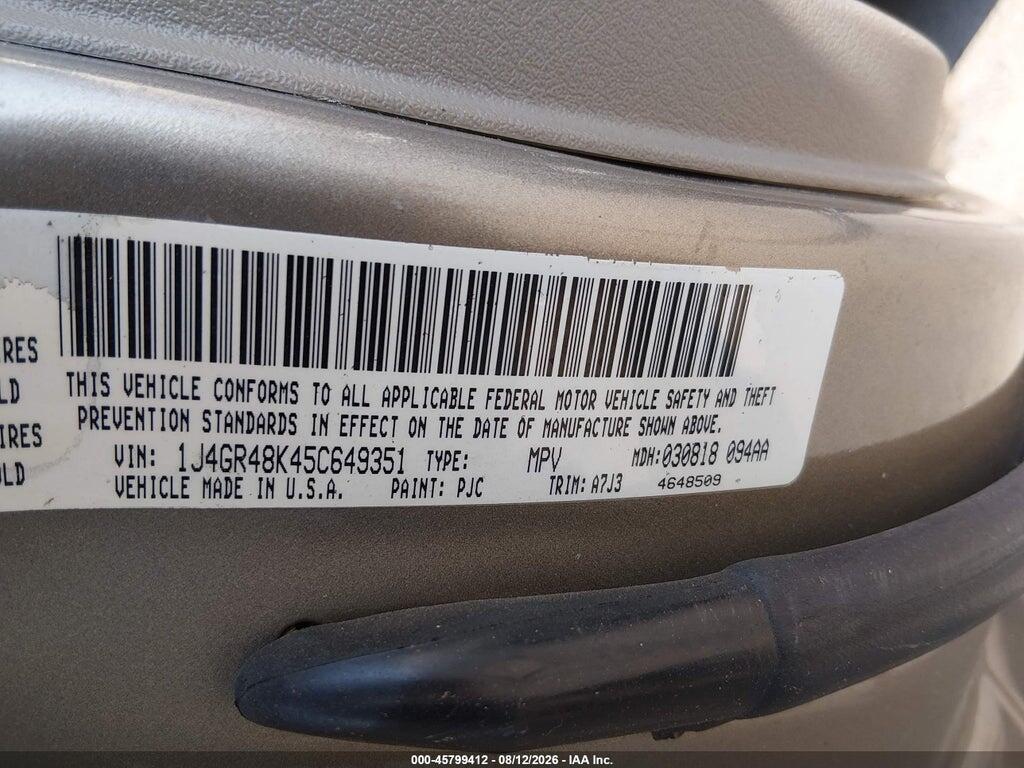 1J4GR48K45C649351 2005 JEEP GRAND CHEROKEE photo no. 9