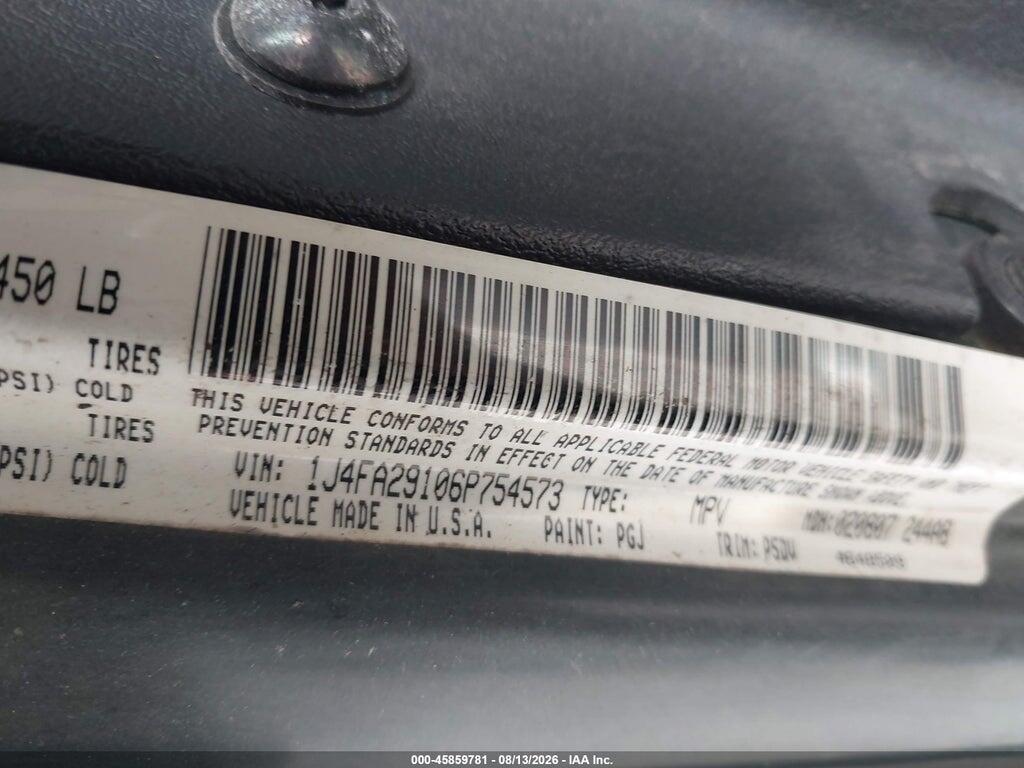 1J4FA29106P754573 2006 JEEP WRANGLER photo no. 9